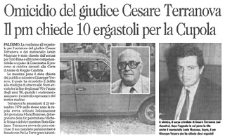 10 Life Sentences For Cupola Members in Death of Judge Cesare Terranova.
