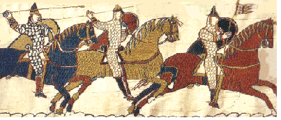 Bayeau Tapestry. Knights at the Battle of Hastings resembled those at the Battle of Messina five years earlier.