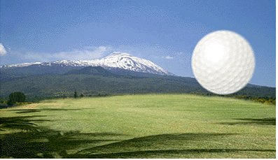 No lava hazards: Golfing on the slopes of Mt Etna.