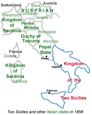 Italian states in 1858.