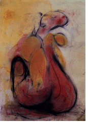 Womb of Necessity, oil on paper, 80 X 100 cm.