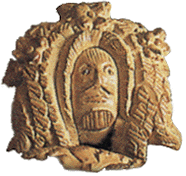 Face of Christ in decorative bread.