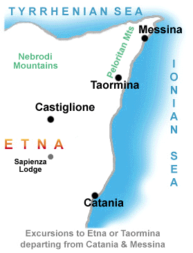 Getting around northeastern 
Sicily. Excursions from Messina and Catania.