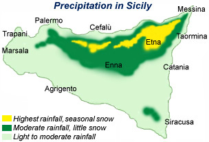 Precipitation in Sicily.
